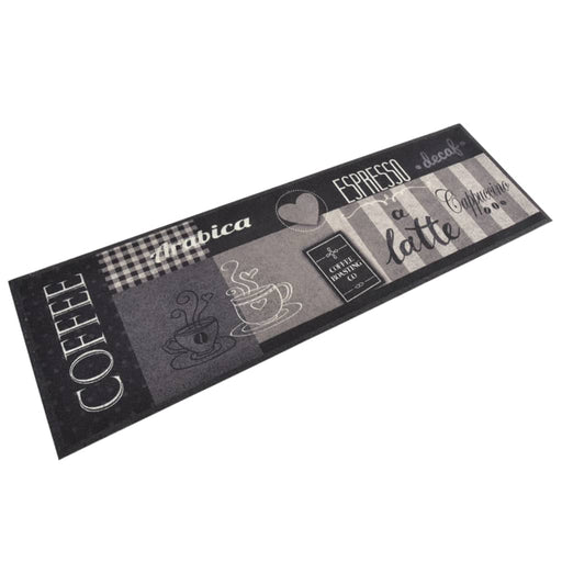Covor de bucătărie lavabil Coffee, negru, 60x180 cm, catifea - WALTI WALTI