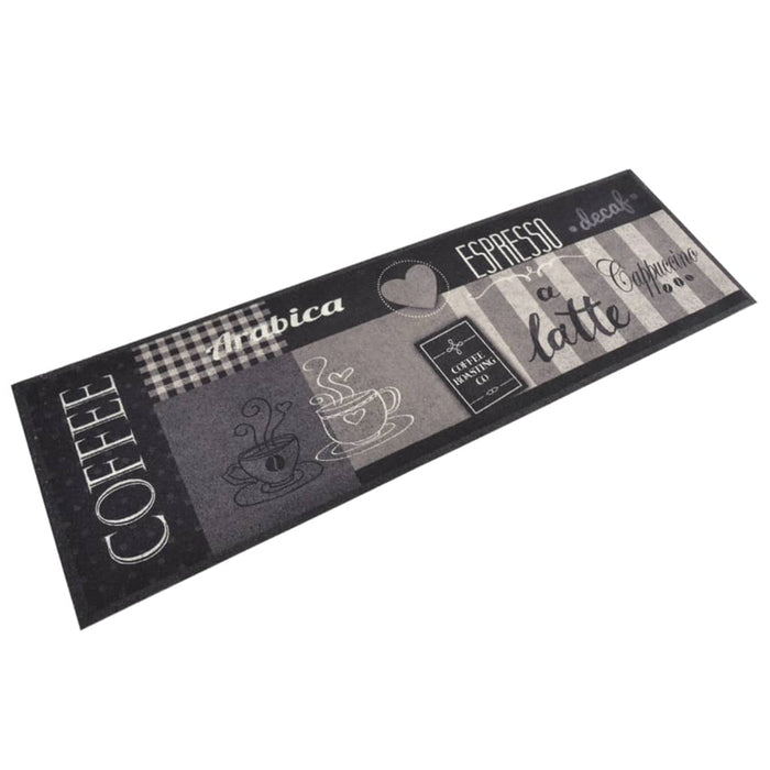 Covor de bucătărie lavabil Coffee, negru, 60x180 cm, catifea - WALTI WALTI