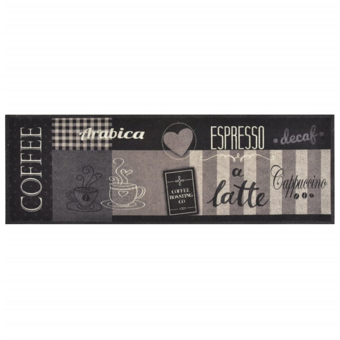 Covor de bucătărie lavabil Coffee, negru, 60x180 cm, catifea - WALTI WALTI