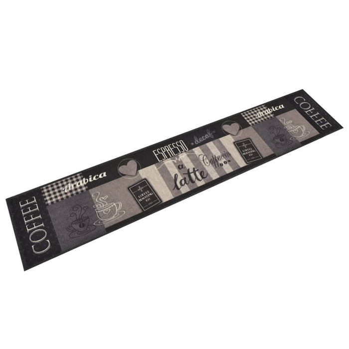 Covor de bucătărie lavabil Coffee, negru, 60x300 cm, catifea - WALTI WALTI