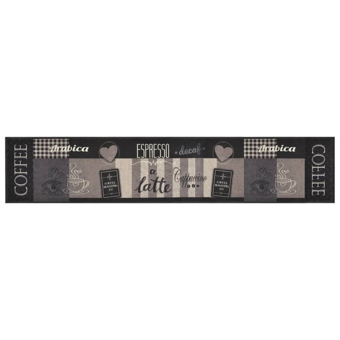 Covor de bucătărie lavabil Coffee, negru, 60x300 cm, catifea - WALTI WALTI
