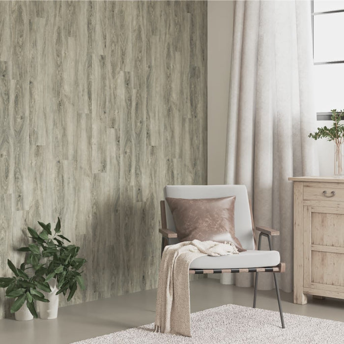 Panouri de perete aspect lemn, gri, 4,12 m², PVC WALTI