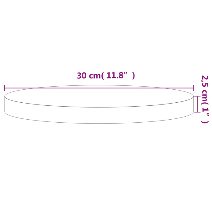 Blat de masă rotund, Ø30x2,5 cm, lemn masiv de fag - WALTI WALTI