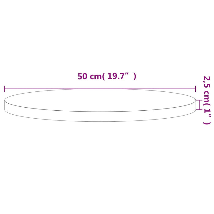 Blat de masă rotund, Ø50x2,5 cm, lemn masiv de fag - WALTI WALTI