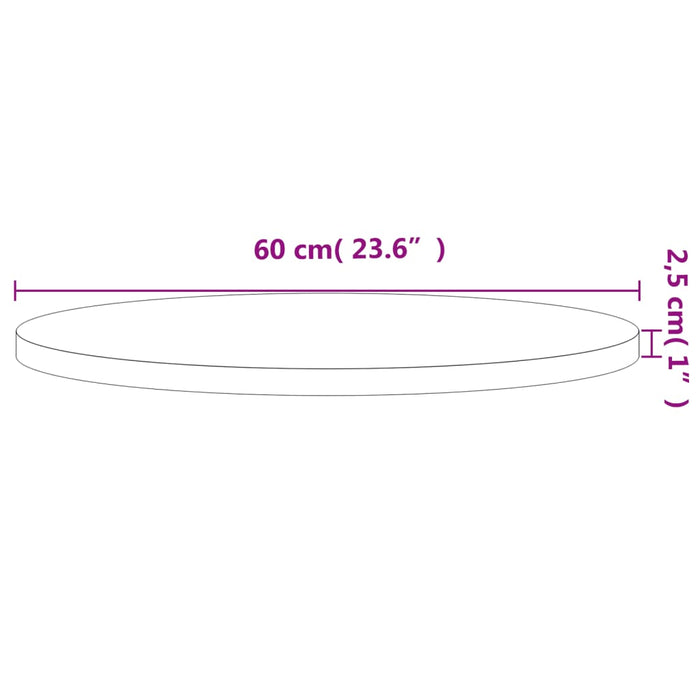 Blat de masă rotund, Ø60x2,5 cm, lemn masiv de fag - WALTI WALTI