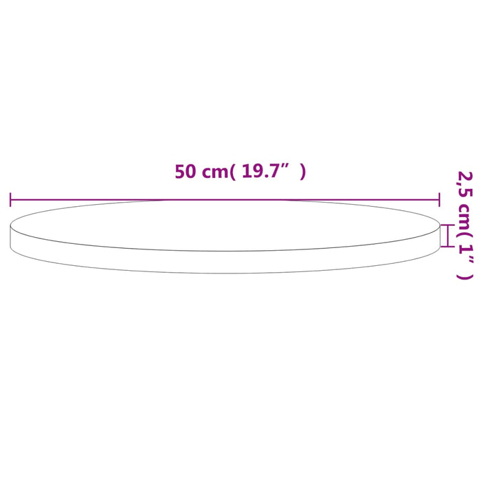 Blat de masă rotund, Ø50x2,5 cm, lemn masiv de fag - WALTI WALTI