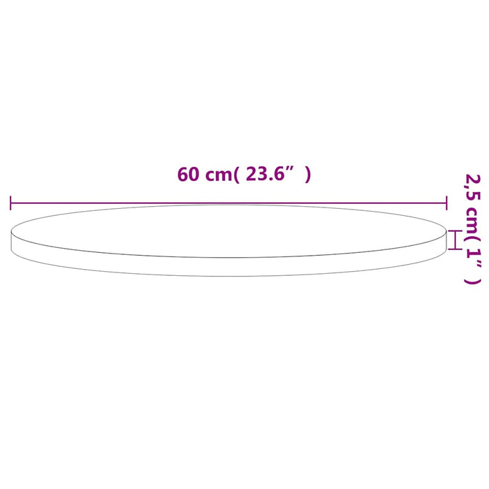 Blat de masă rotund, Ø60x2,5 cm, lemn masiv de fag - WALTI WALTI