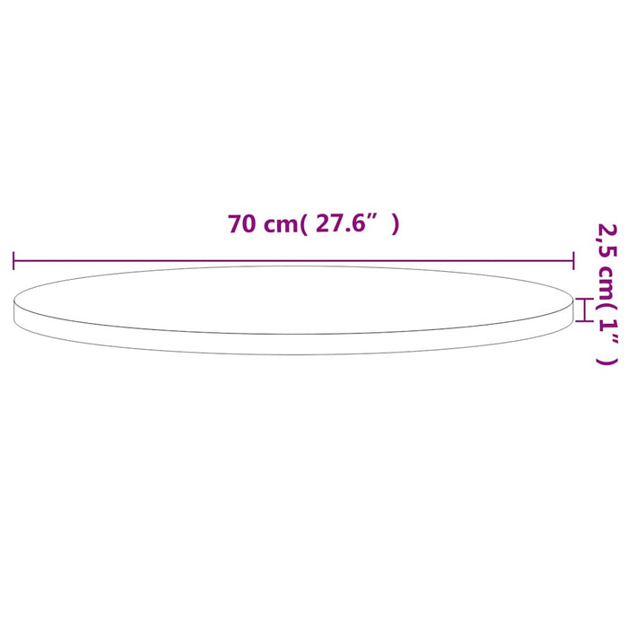 Blat de masă rotund, Ø70x2,5 cm, lemn masiv de fag - WALTI WALTI
