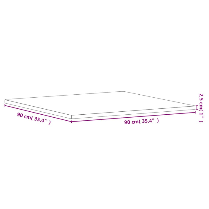 Blat de masă pătrat, 90x90x2,5 cm, lemn masiv de fag WALTI