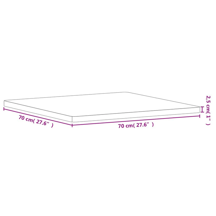 Blat de masă pătrat, 70x70x2,5 cm, lemn masiv de fag - WALTI WALTI