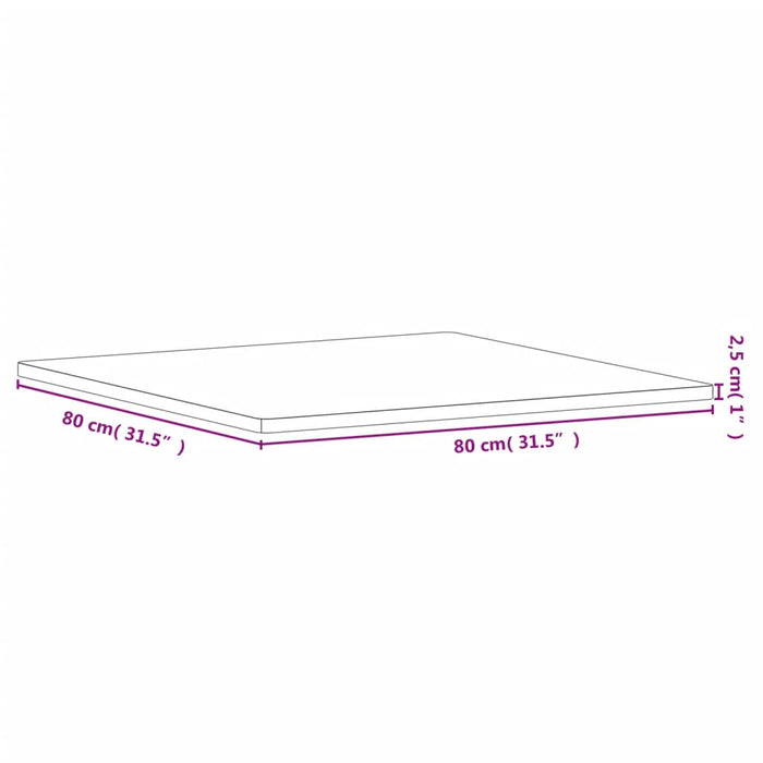 Blat de masă pătrat, 80x80x2,5 cm, lemn masiv de fag - WALTI WALTI