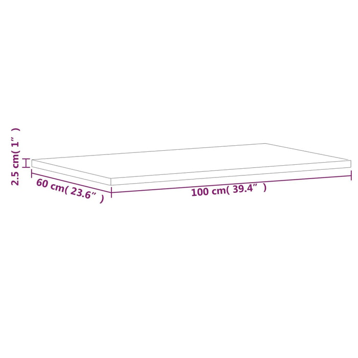 Blat de baie, 100x60x2,5 cm, lemn masiv de fag - WALTI WALTI