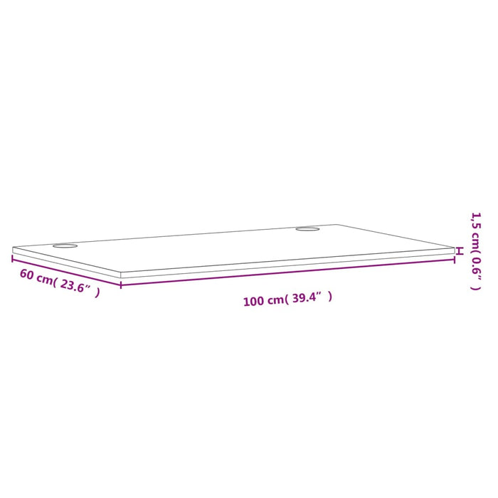 Blat de birou, 100x60x1,5 cm, lemn masiv de fag WALTI