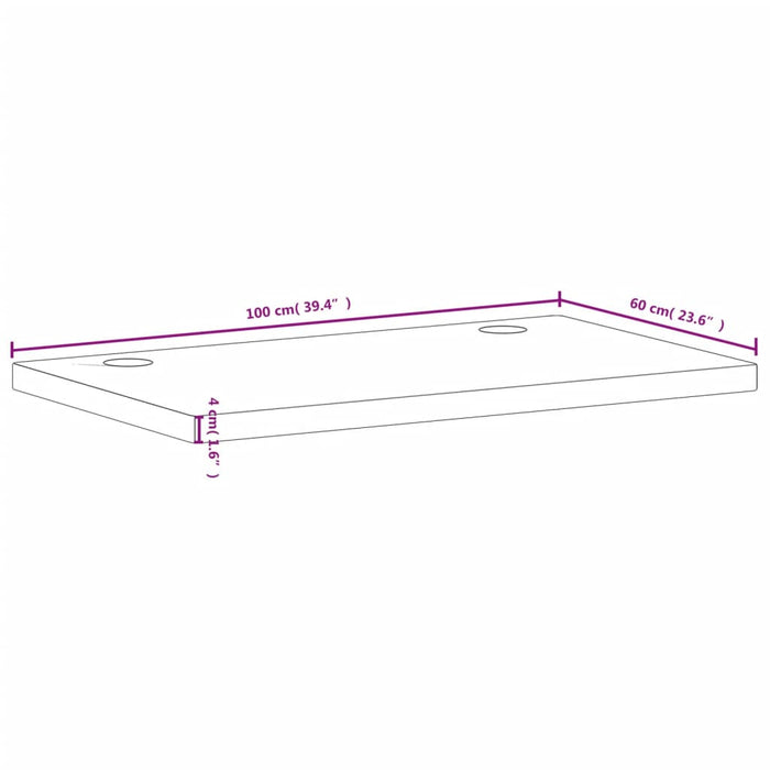 Blat de birou, 100x60x4 cm, lemn masiv de fag WALTI
