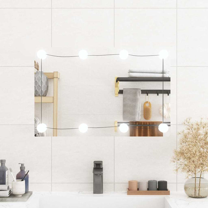 Oglindă de perete cu lumini LED 40x60 cm sticlă dreptunghiular - WALTI WALTI