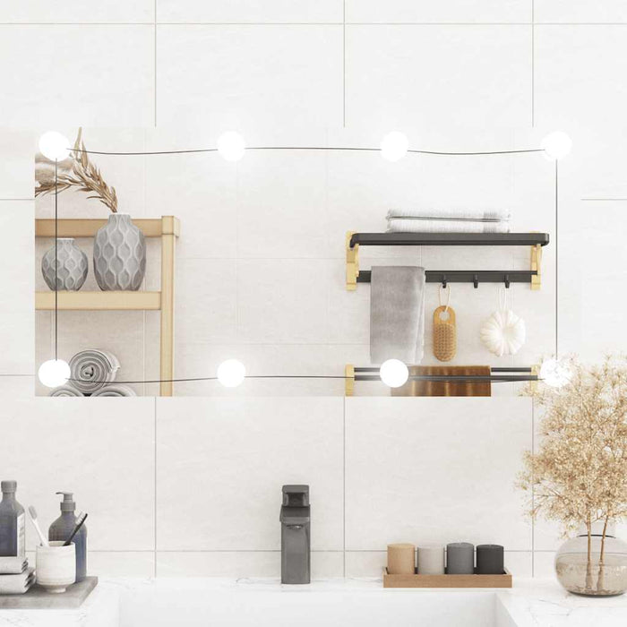 Oglindă de perete cu lumini LED 40x80 cm sticlă dreptunghiular WALTI