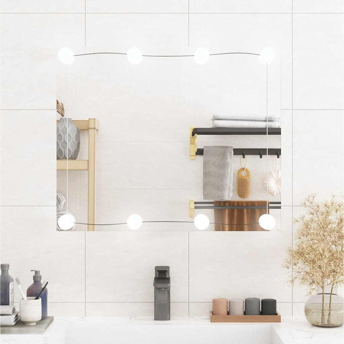 Oglindă de perete cu lumini LED 50x60 cm sticlă dreptunghiular - WALTI WALTI