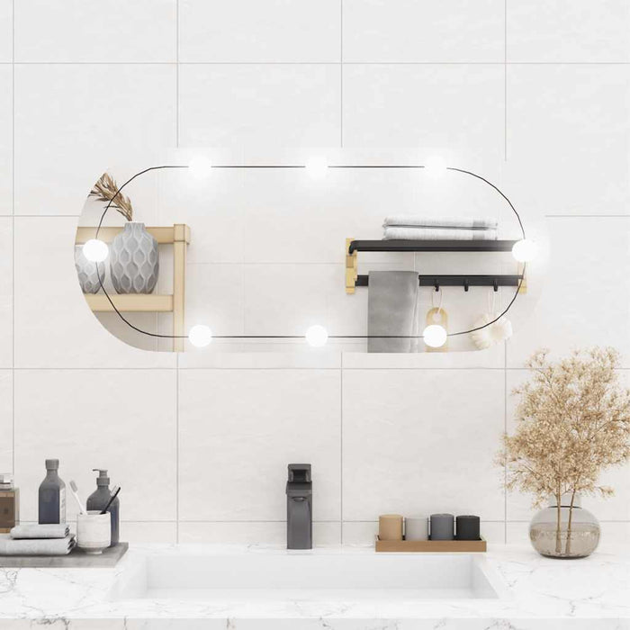Oglindă de perete cu lumini LED 35x80 cm oval sticlă - WALTI WALTI