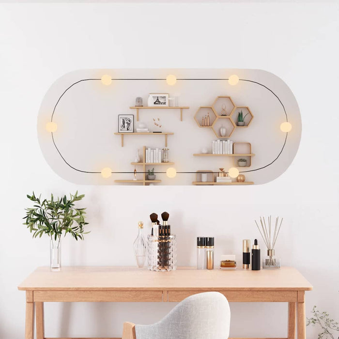 Oglindă de perete cu lumini LED 45x100 cm oval sticlă - WALTI WALTI