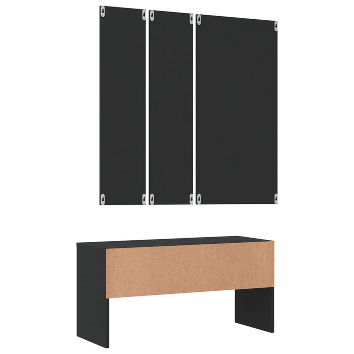 Set de mobilier pentru hol, negru, lemn prelucrat WALTI