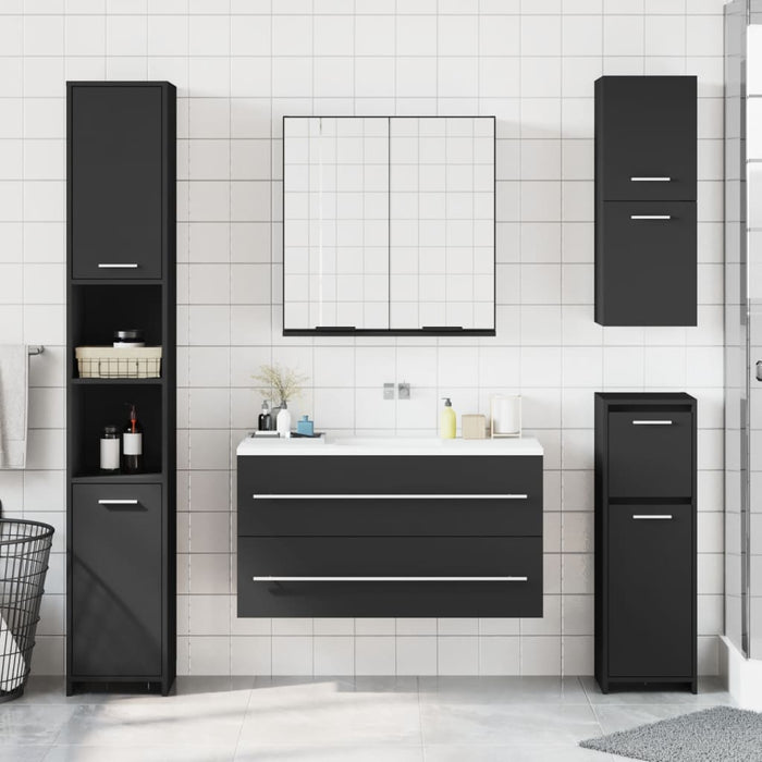 Dulap baie cu oglindă negru 64x20x67 cm lemn compozit - WALTI WALTI