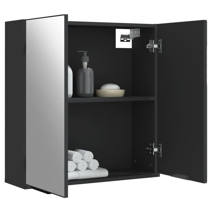Dulap baie cu oglindă negru 64x20x67 cm lemn compozit - WALTI WALTI