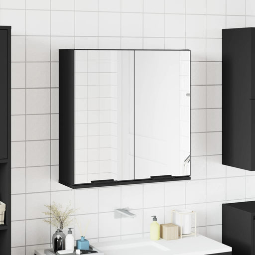Dulap baie cu oglindă negru 64x20x67 cm lemn compozit - WALTI WALTI
