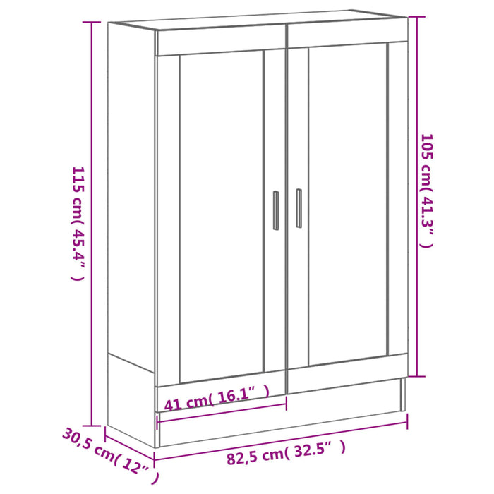 Bibliotecă, gri sonoma, 82,5x30,5x115 cm, lemn prelucrat - WALTI WALTI