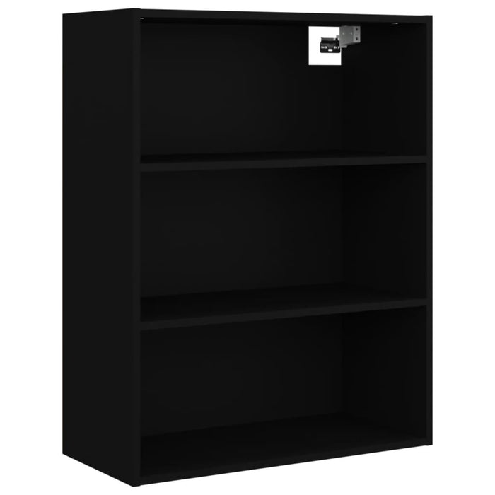 Dulap înalt, negru, 69,5x34x180 cm, lemn compozit WALTI