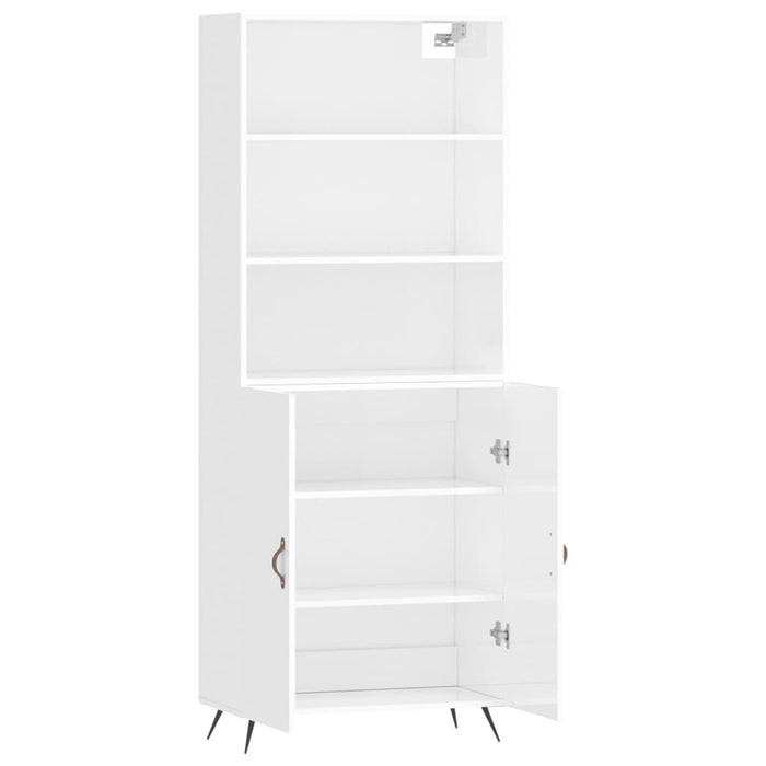 Dulap înalt, alb extralucios, 69,5x34x180 cm, lemn compozit WALTI