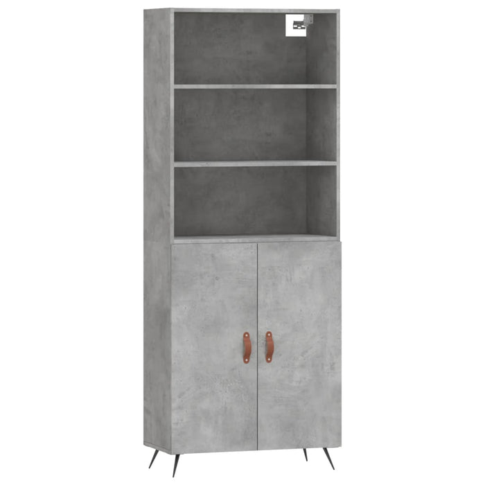 Dulap înalt, gri beton, 69,5x34x180, lemn compozit WALTI