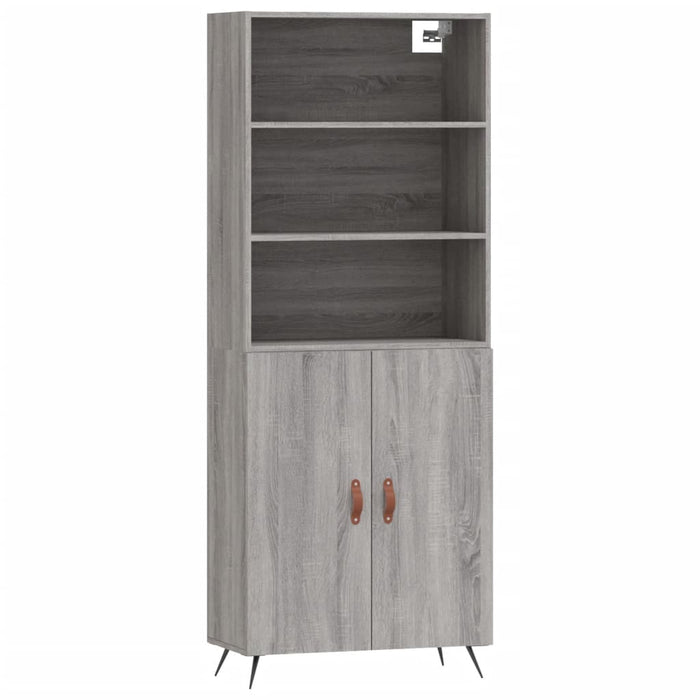 Dulap înalt, gri sonoma, 69,5x34x180 cm, lemn compozit WALTI