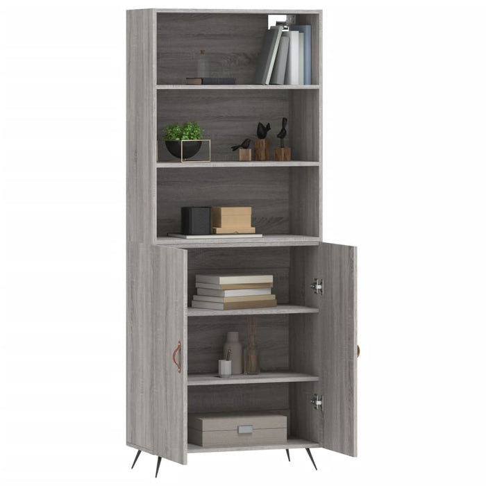Dulap înalt, gri sonoma, 69,5x34x180 cm, lemn compozit WALTI