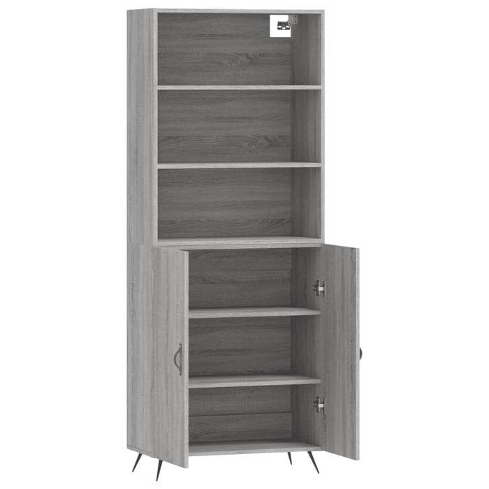 Dulap înalt, gri sonoma, 69,5x34x180 cm, lemn compozit WALTI