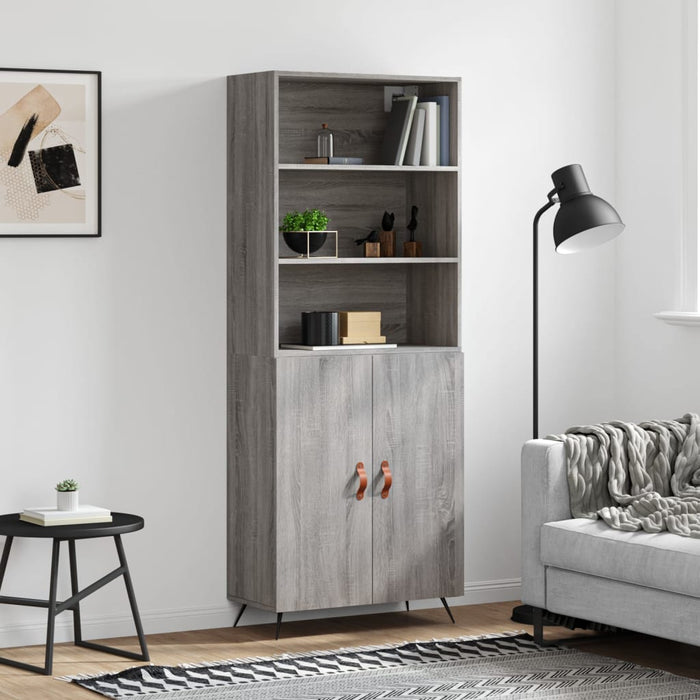 Dulap înalt, gri sonoma, 69,5x34x180 cm, lemn compozit WALTI