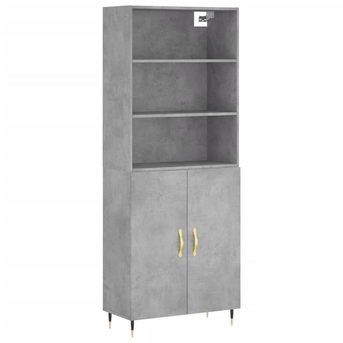 Dulap înalt, gri beton, 69,5x34x180, lemn compozit WALTI