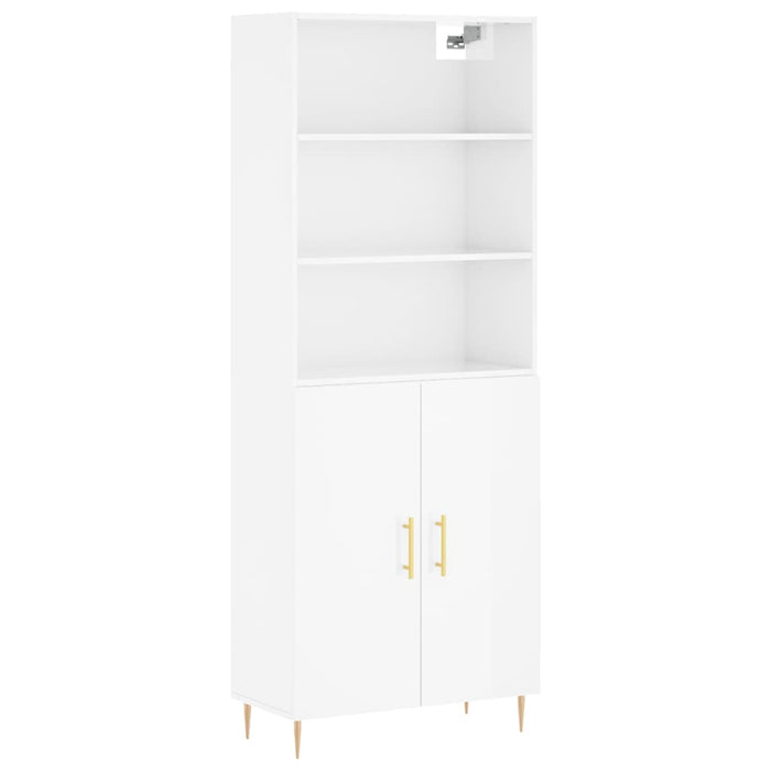 Dulap înalt, alb extralucios, 69,5x34x180 cm, lemn compozit WALTI