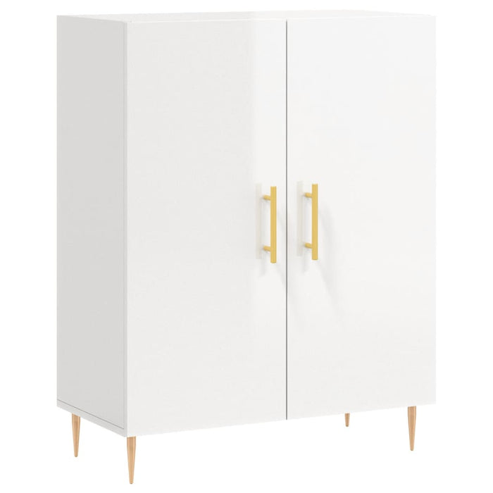 Dulap înalt, alb extralucios, 69,5x34x180 cm, lemn compozit WALTI
