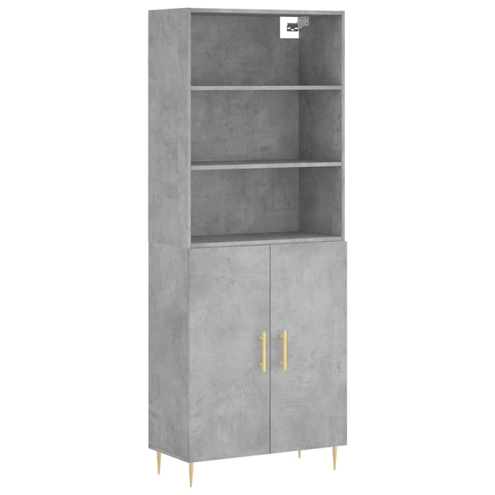 Dulap înalt, gri beton, 69,5x34x180, lemn compozit WALTI