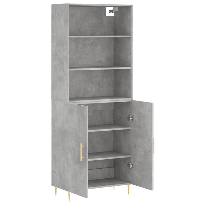 Dulap înalt, gri beton, 69,5x34x180, lemn compozit WALTI