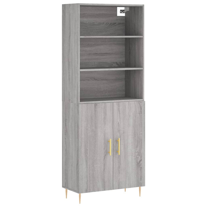Dulap înalt, gri sonoma, 69,5x34x180 cm, lemn compozit WALTI