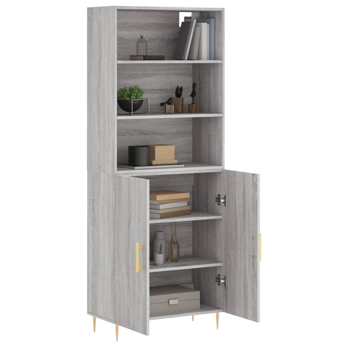 Dulap înalt, gri sonoma, 69,5x34x180 cm, lemn compozit WALTI