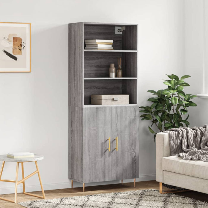 Dulap înalt, gri sonoma, 69,5x34x180 cm, lemn compozit WALTI