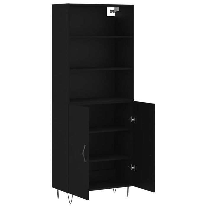 Dulap înalt, negru, 69,5x34x180 cm, lemn compozit WALTI