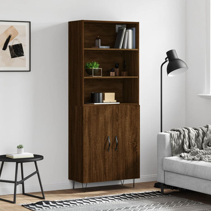 Dulap înalt, stejar maro, 69,5x34x180 cm, lemn compozit WALTI