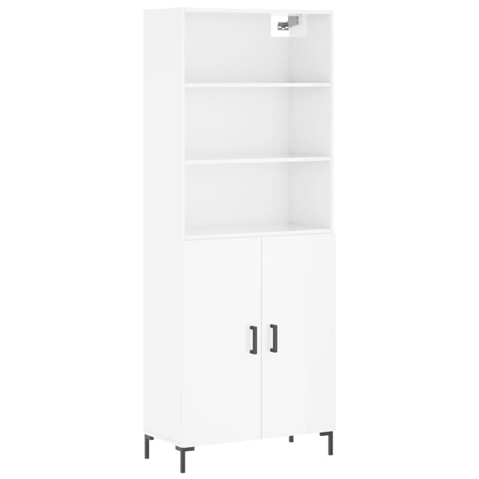 Dulap înalt, alb extralucios, 69,5x34x180 cm, lemn compozit WALTI