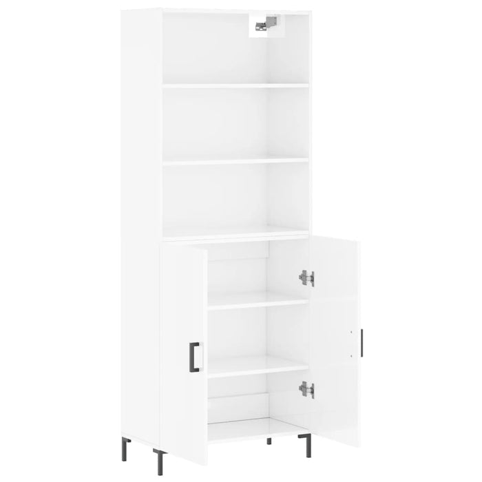Dulap înalt, alb extralucios, 69,5x34x180 cm, lemn compozit WALTI