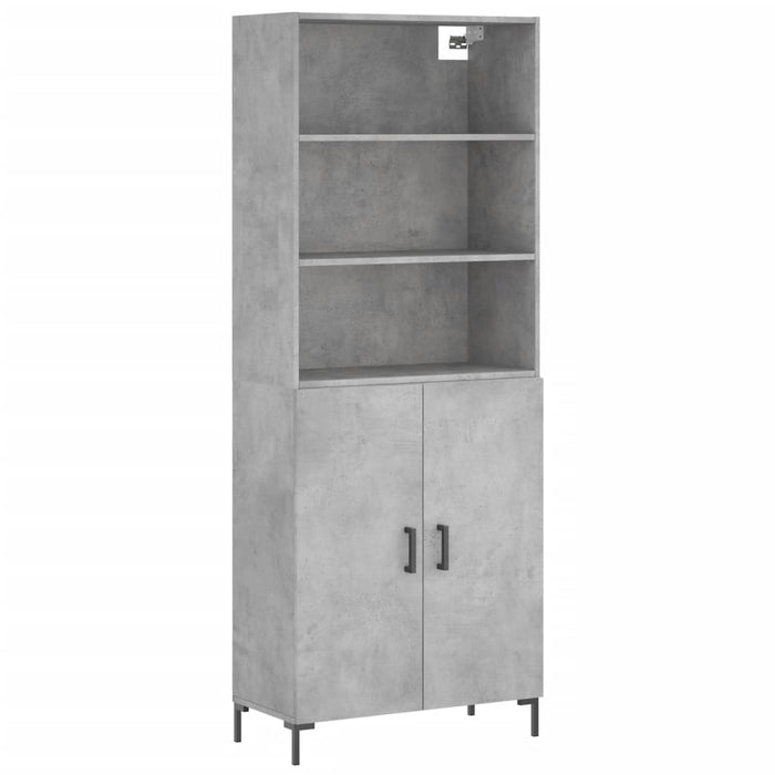 Dulap înalt, gri beton, 69,5x34x180, lemn compozit WALTI