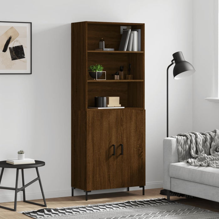 Dulap înalt, stejar maro, 69,5x34x180 cm, lemn compozit WALTI
