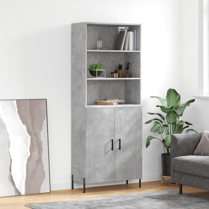 Dulap înalt, gri beton, 69,5x34x180, lemn compozit - WALTI WALTI